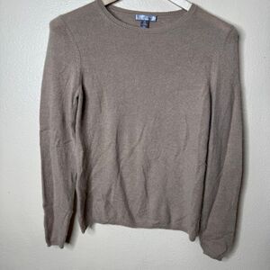 Charter Club Sweater Women's Medium Tan Round Neck Cashmere Pullover